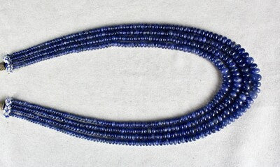 Certified Natural Blue Sapphire Beads 477 Ct Round Gemstone Finest Necklace