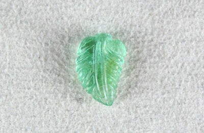 Certified Natural Colombian Emerald 6.48ct Carved Leaf Gemstone For Pendant