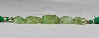 Certified Natural Emerald Carved Melon Beads 5 Pc 133.50 Ct Gemstone Set