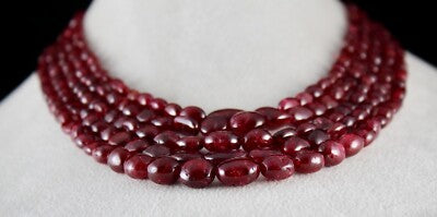Certified Natural Red Spinel Cabochon Beads 766 Ct Gemstone Party Necklace