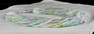 Certified Natural Multi Aquamarine 688ct Beads Faceted Necklace For Women