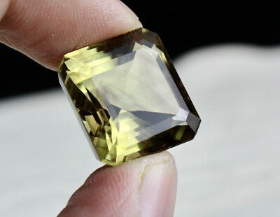 Natural Lemon Quartz Big Loose 17x18mm 26.42 Ct Square Cut Gemstone Pendant