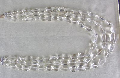 Natural Rock Crystal Quartz Gem Necklace 987 Ct Cabochon Beads Fashion