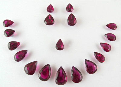 Certified Natural Rubellite Pink Tourmaline Pear Cut 61.20 Ct Loose Gemstone Set