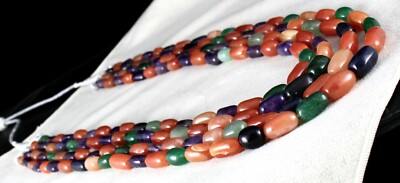 Multi Natural Semi Precious Beads Necklace Cabochon Gemstone 1048 Ct Fashion