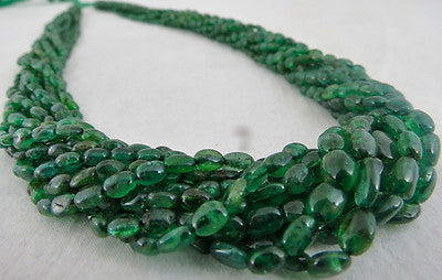 Certified Antique Natural Emerald Beads Nugget Necklace 366 Ct Estate Gemstone