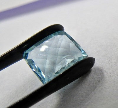 Natural Blue Aquamarine 4.76 Ct Square Cut Gemstone Ring Pendant Design