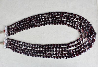 Vintage Natural Red Garnet Beads Heart Necklace 815 Ct Fashion Carat Weight 5 L