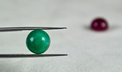 Certified Natural Ruby Emerald Round Cabochon 13.21 Ct Gemstone Ring Pendant