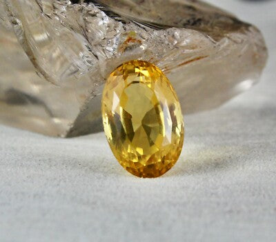 Yellow Citrine Oval Cut 20x13mm 20.78ct Loose Gemstone Ring Pendant