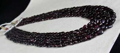 Vintage Natural Red Garnet Beads Heart Necklace 815 Ct Fashion Carat Weight 5 L