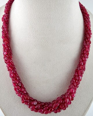 Certified Natural Spinel Beads 394 Ct Sterling Silver Vintage Necklace