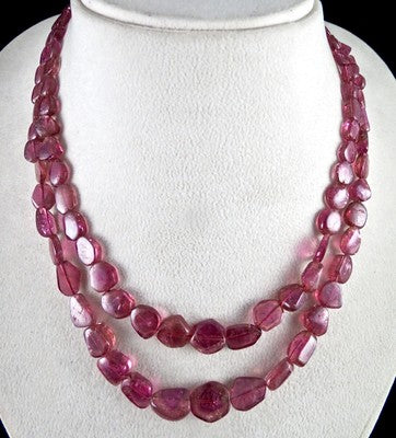 Certified Natural Pink Tourmaline Rubellite 284 Ct Gemstone Party Necklace