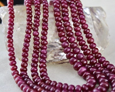 Certified Natural Untreated Ruby 882 Ct Round Gemstone Beaded Necklace For Women