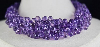 Certified Natural Amethyst Teardrop 1005 Ct Sterling Silver Party Necklace