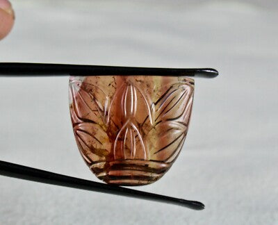 Certified Rare Colour Natural Tourmaline 59.66ct Carved 4pcs Gemstone Earring