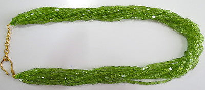 Fancy Natural Peridot Beads 440 Ct Green Gemstone Sterling Silver Necklace
