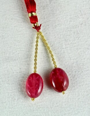 Certified Natural Red Spinel Beads 2 Pc 27.81 Ct Earring Design Cabochon Drilled