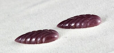 Certified Natural Untreated Ruby Carved Leaves Pair 39.22 Ct Gemstone Earrings