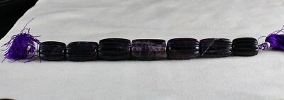 Natural Amethyst 465ct Carved Beads Long 7 Pcs Gemstone Designing Jewels