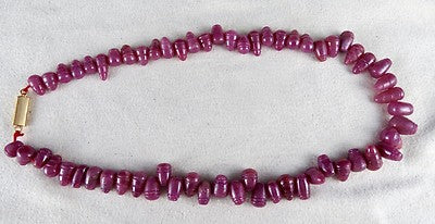 Certified Natural Ruby Necklace 325 Ct Carved Beads Fancy Drops Vintage Gemstone