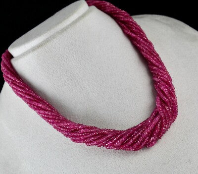 Certified Reddish Natural No Heat Burmese Ruby 547ct Gemstone Necklace