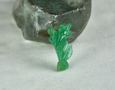 Certified Antique Natural Emerald 20.96ct Leaf Flower Carve Pendant Brooch Women