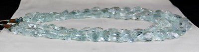 Certified Natural Untreated Aquamarine 1557ct Gem Faceted Tumble Beads Necklace