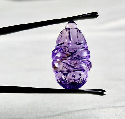 Natural Amethyst 25x15mm Tear Drops Pendant 21.83ct Gemstone Hanging Jewelry