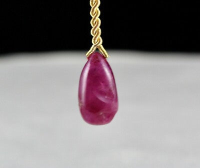 Certified Natural Untreated Burmese Ruby 9ct Drops Gemstone Pendant