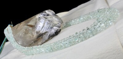 Certified Aquamarine Melon Beaded Necklace 567 Ct Natural Gemstone String