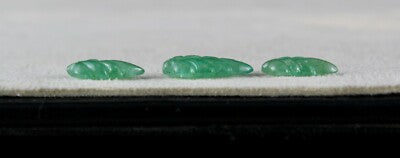 Natural Colombian Emerald Carved Leaf 3 Pcs 4.48 Ct Gemstone Designing