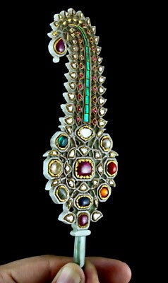 Certified Natural Persian Jade 10ct Turban Kalangi Ruby Diamond 22k Gold