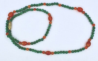 Natural Orange Carnelian 0ct Green Quartz Round Beads Fashion Necklace For Women