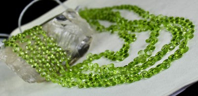 Certified Natural Peridot Beads Teardrop 521 Ct Green Gemstone Necklace