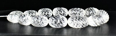 Certified Natural White Rock Crystal Quartz 3725 Ct Oval Beads 13 Pcs Gemstone