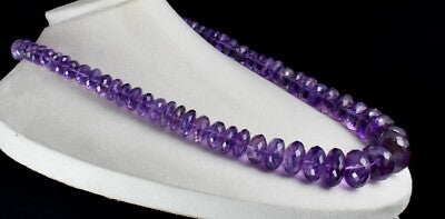 Certified Natural Amethyst 1901 Ct Faceted Round Gemstone Unique Necklace