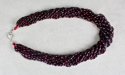 Exclusive Natural Red Garnet Beads 1135 Ct Sterling Silver Fancy 12 L Necklace