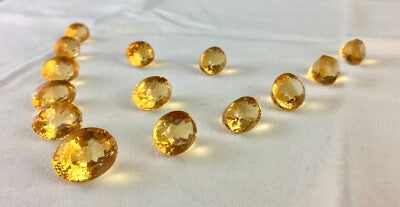 Certified Yellow Natural Citrine Oval Cut 171.50ct 14 Pcs Gemstone For Design