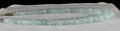 Certified Natural Aquamarine 972 Ct Blue Faceted Beaded Necklace 2 Line