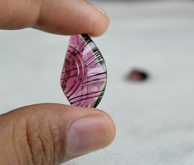 Natural Multi Tourmaline 34.97ct 4 Pcs Carved Gemstone For Earring Design