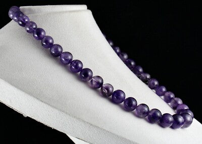 Natural Amethyst 846 Carats Beaded Necklace Big Round Gemstone Strings