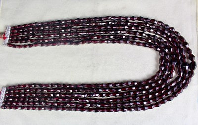 Natural Garnet 1412 Ct Red Gemstone Fancy Beads Party Necklace