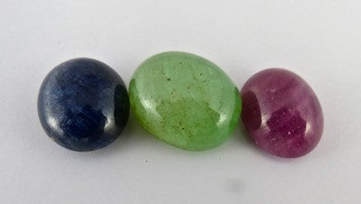 Certified 20mm 90 Ct Natural Rubies Emerald Blue Sapphire Cabochon Oval Gemstone