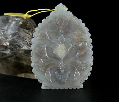 Certified Old Nephrite Jade 10ct Navratan Stone Natural Diamond 22k Gold Pendant