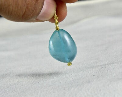 Blue Aquamarine Nugget Beads 22.82ct Drilled Gemstone Pendant