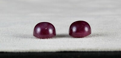 Certified Natural Ruby Round Cabochon Pair Gemstone 19.90 Ct Earrings Women