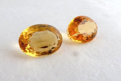 Top Natural Yellow Citrine Oval Cut 43ct Pair Gemstone For Earrings