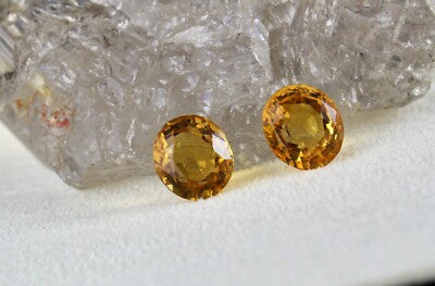 Yellow Citrine Oval 3 Pcs 18.26 Ct Earring Pendant
