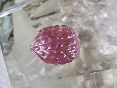 Gtl Certified Natural Pink Tourmaline 57.64 Ct Grapes Carved Gemstone Pendant